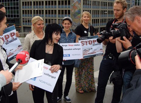 Joan Jett protests seal hunting