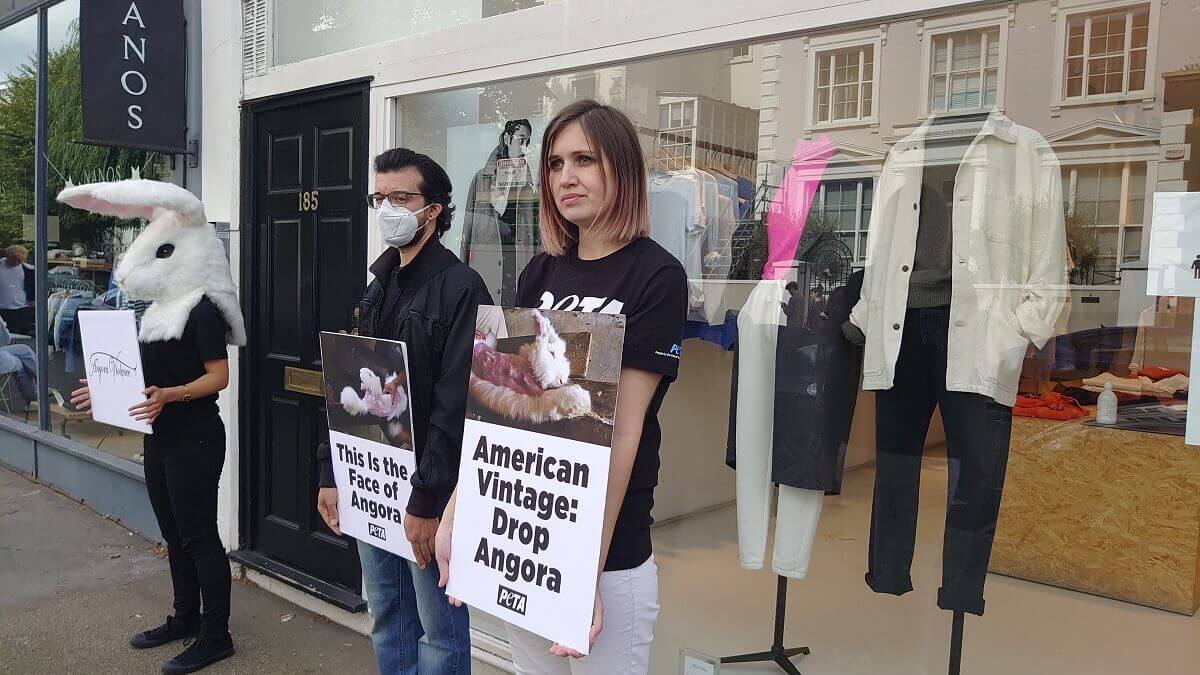 Protesters outside American Vintage