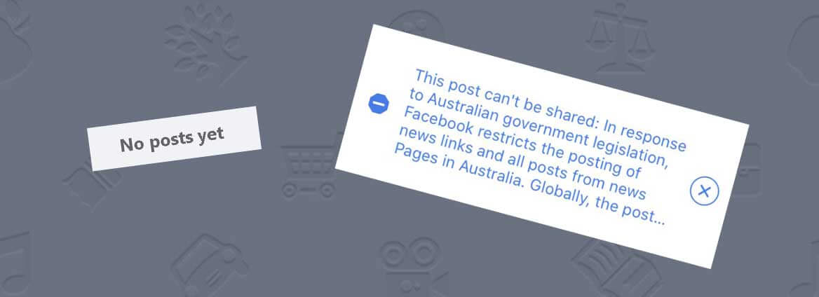 Screenshot of Facebook restrictions