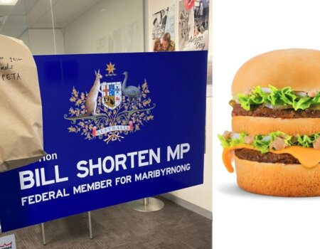 A vegan Biggie delivered to Bill Shorten.