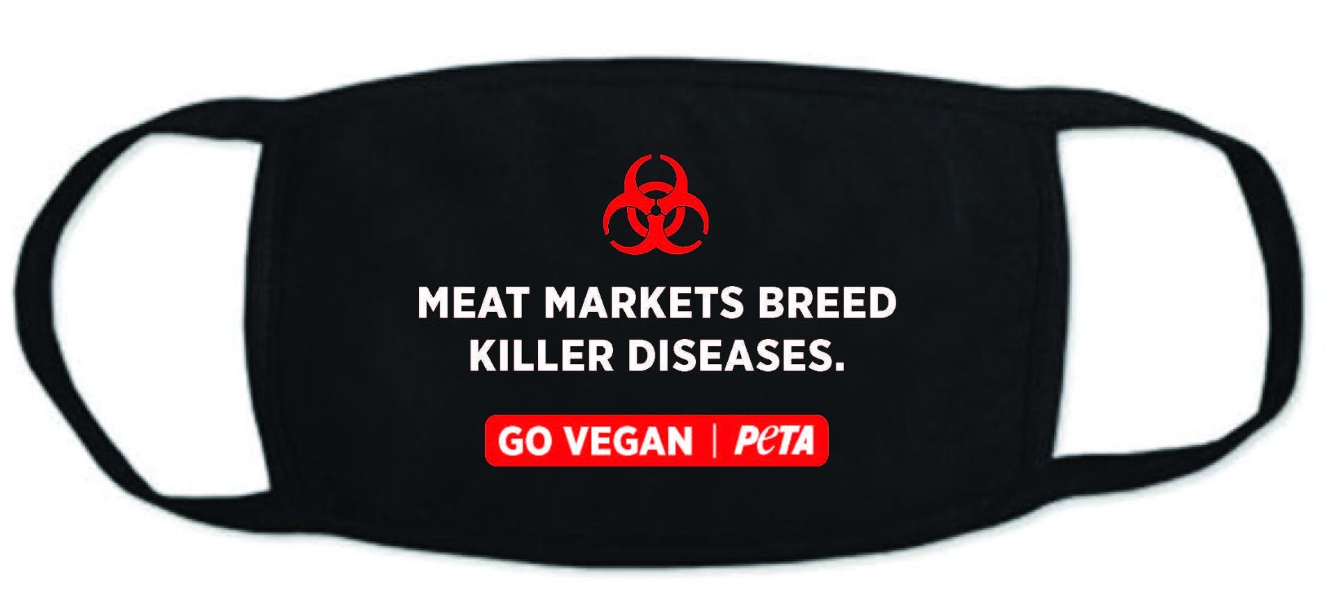 Photo of PETA's face mask.