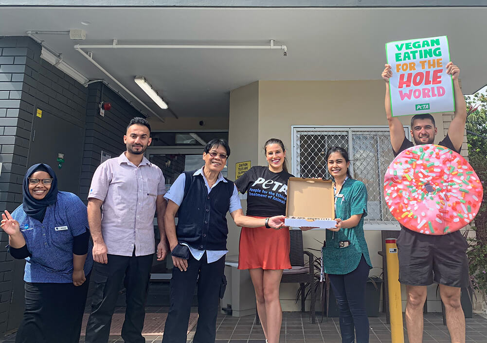 St Patrick’s Green aged-care facility staff celebrate another "doughnut day"!