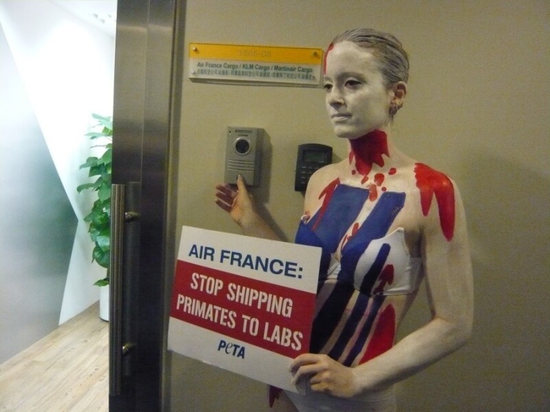 PETA Air France Naked Demo