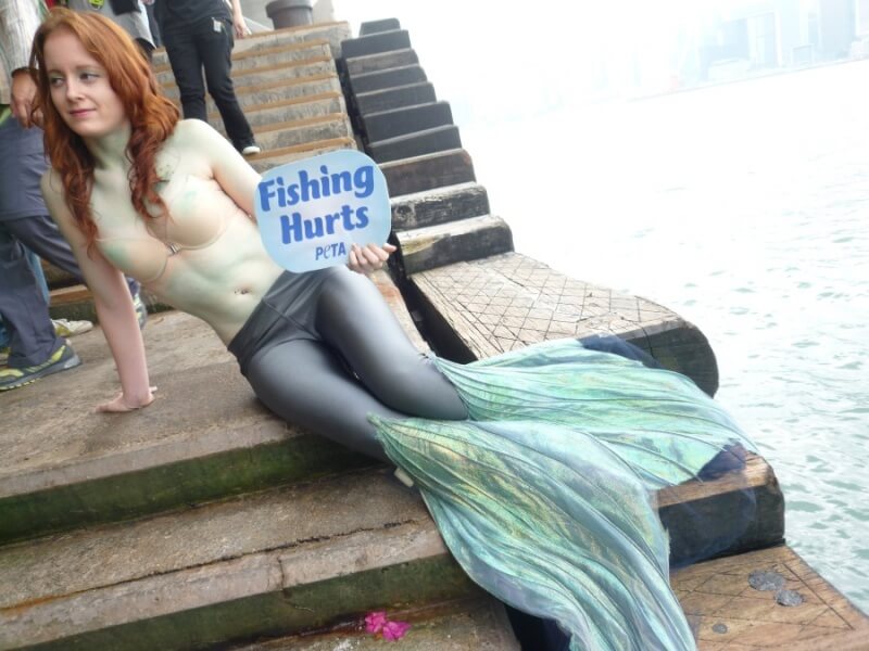 PETA Naked Demo Fishing Hong Kong