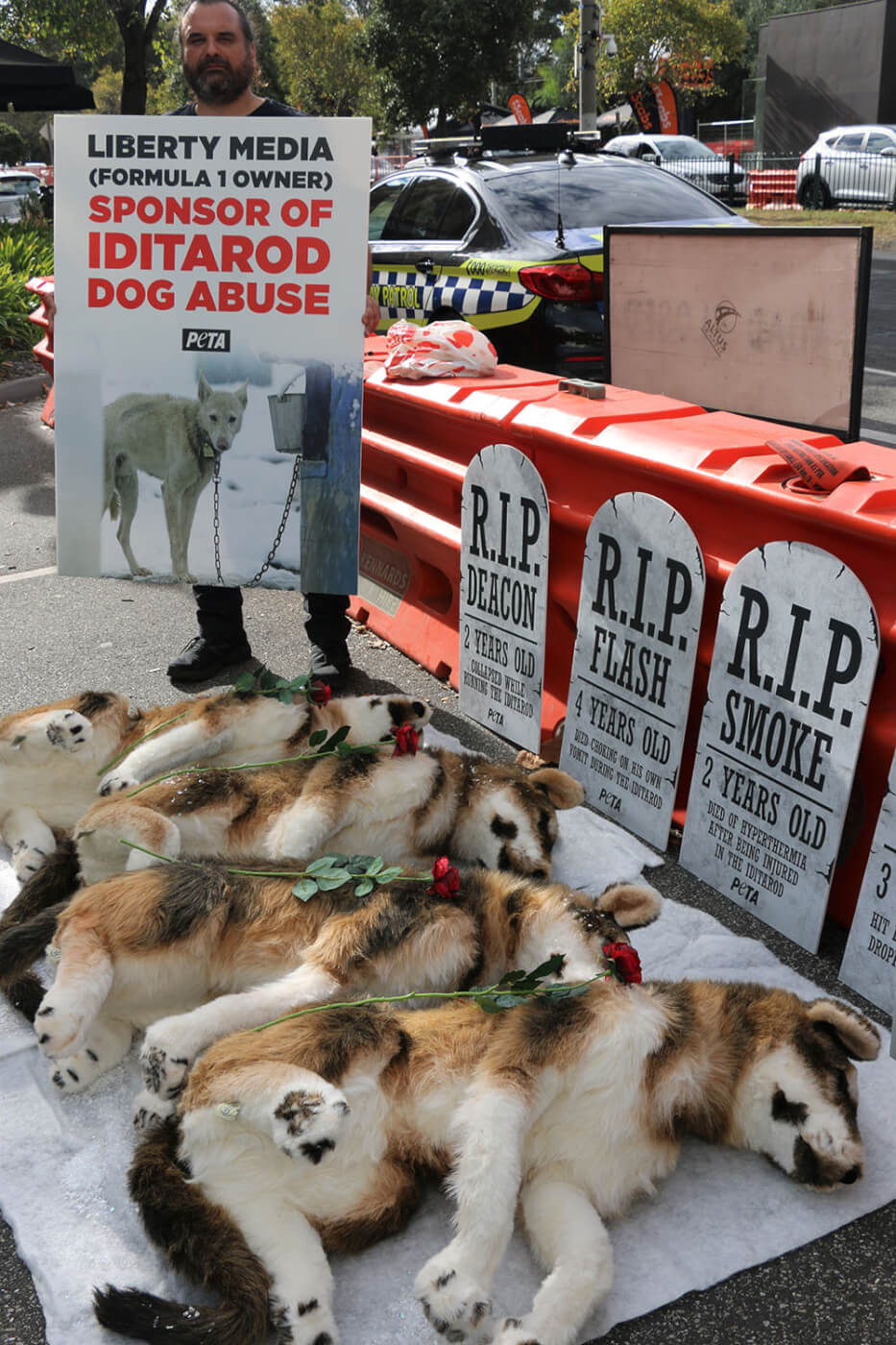 Why PETA Activists Took Gravestones to the Grand Prix