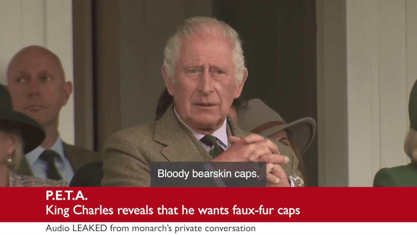 ‘Leaked’ Video Captures ‘King Charles’ Criticising Palace Guards’ Fur Caps