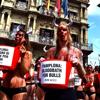 PETA UK Pamplona Protest 2016.