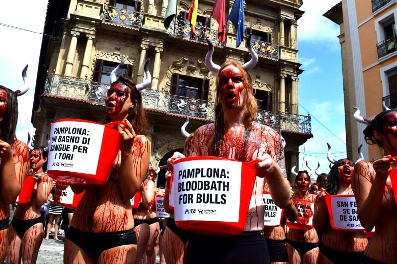 PETA UK Pamplona Protest