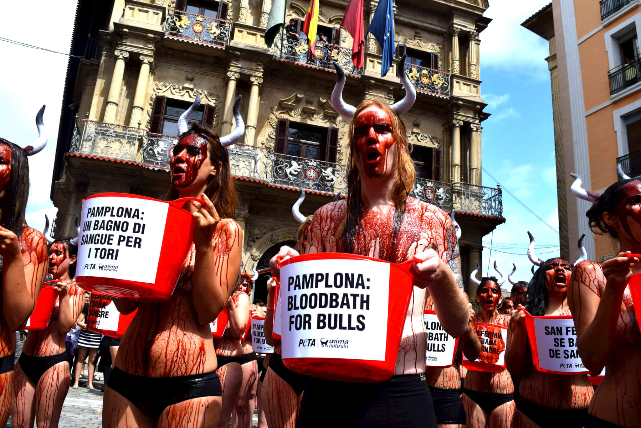 Aussies Join Mass ‘Bloodbath’ to Protest Pamplona’s Running of the Bulls