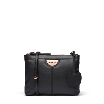 A photo of MIMCO's new cross body bag made with apple peel leather.