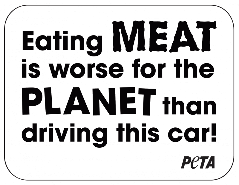 Meat's Not Green Car Sign - PETA Australia