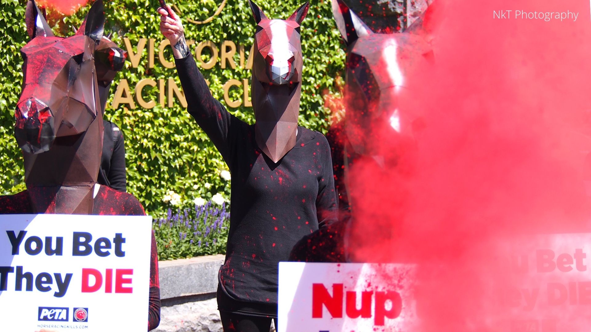 Melbourne Cup Protest: Activists Crack ‘Bloody Horse Whips’ Outside Flemington