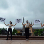 Activists in Sydney protest the dairy industry