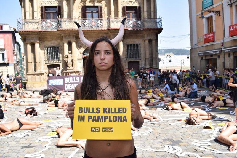 Running of the Bulls in Pamplona, Spain