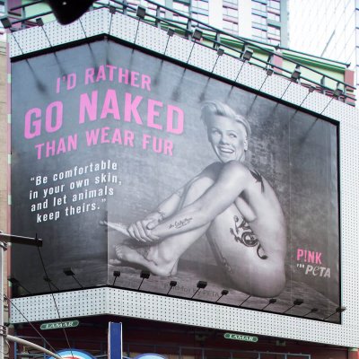 Pink's PETA Billboard in Times Square