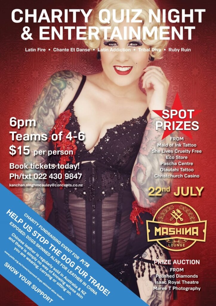 PETA Fundraiser NZ poster