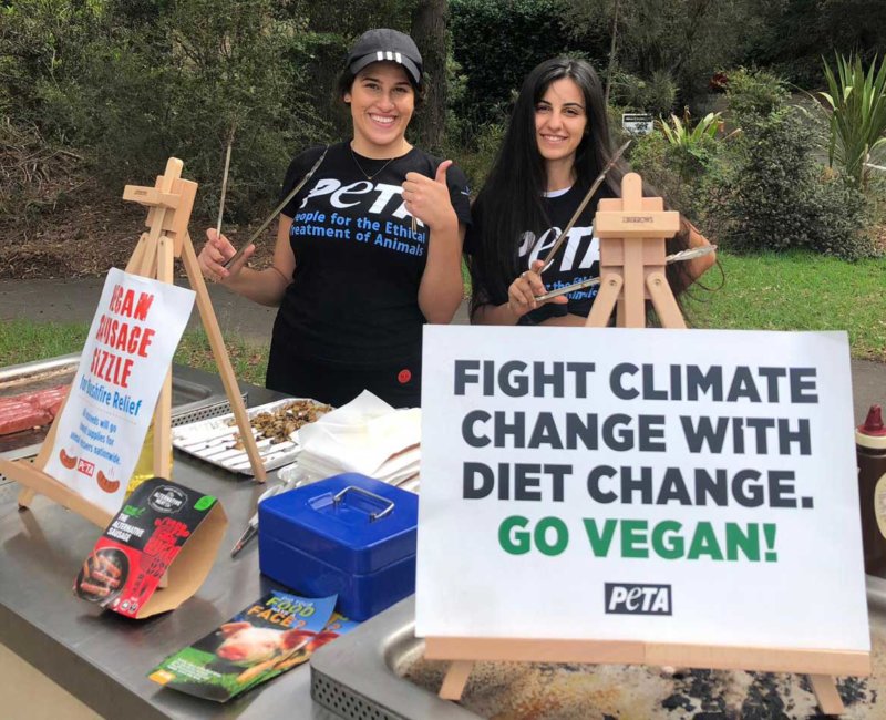 PETA hosted a sausage sizzle just ahead of Australia Day.