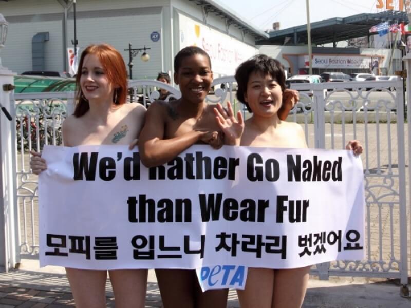 Rather Go Naked Than Wear Fur, Seoul Fashion Week PETA