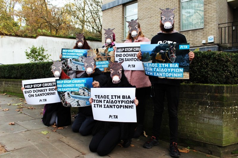 Demonstrators descend on Greek embassy in London