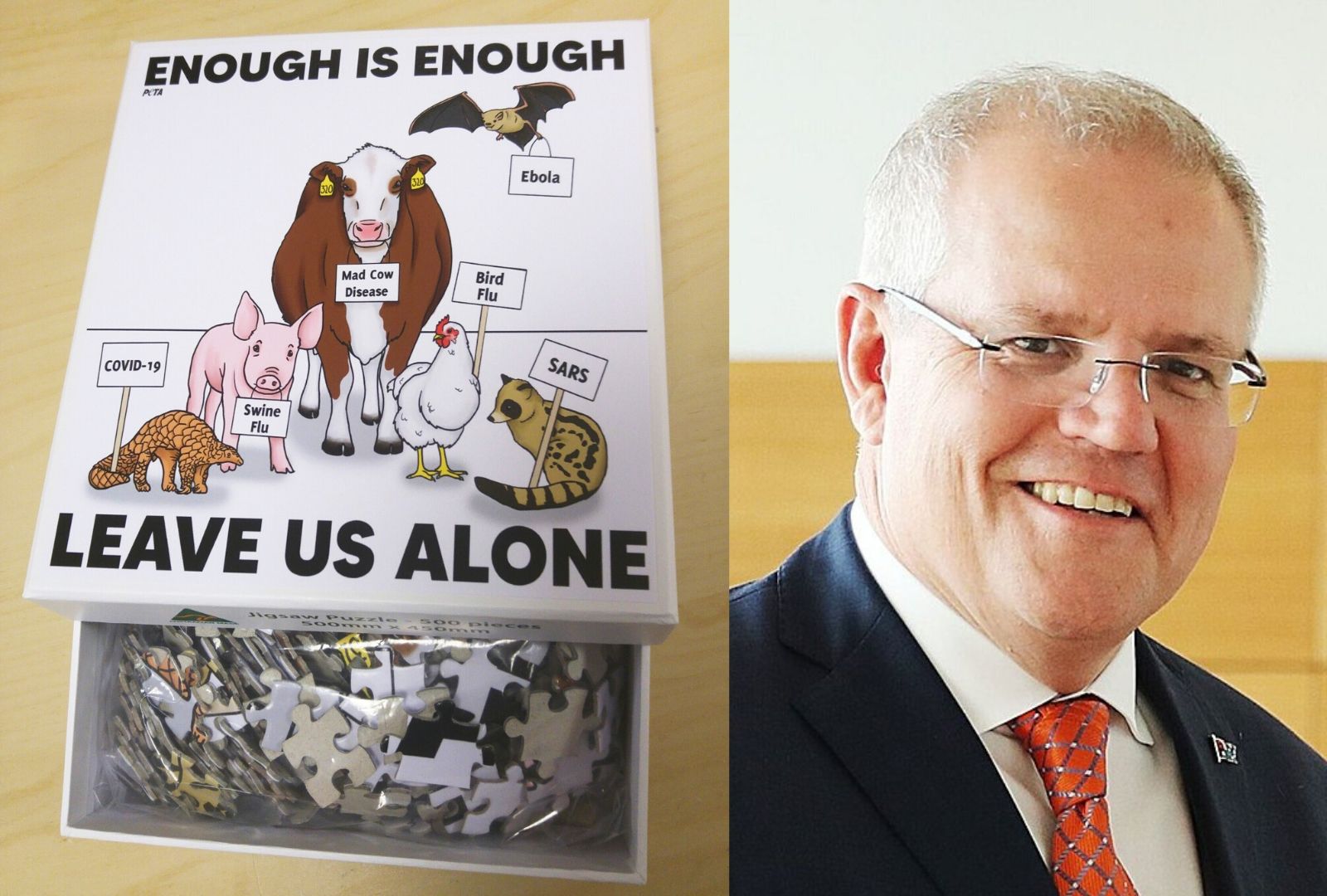 PETA's puzzle box for Scott Morrison.