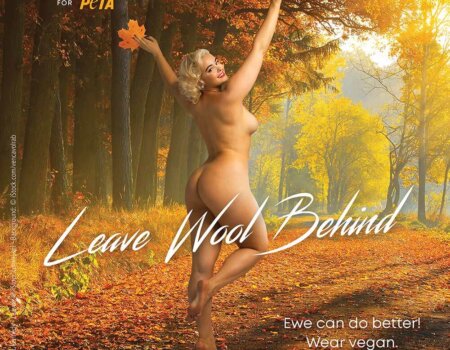 Stefania Ferrario poses nude for PETA