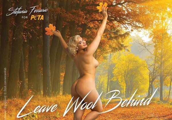 Stefania Ferrario poses nude for PETA