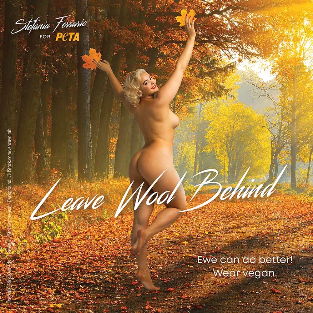 Stefania Ferrario Would Rather Go Naked Than Wear Wool - News - PETA  Australia