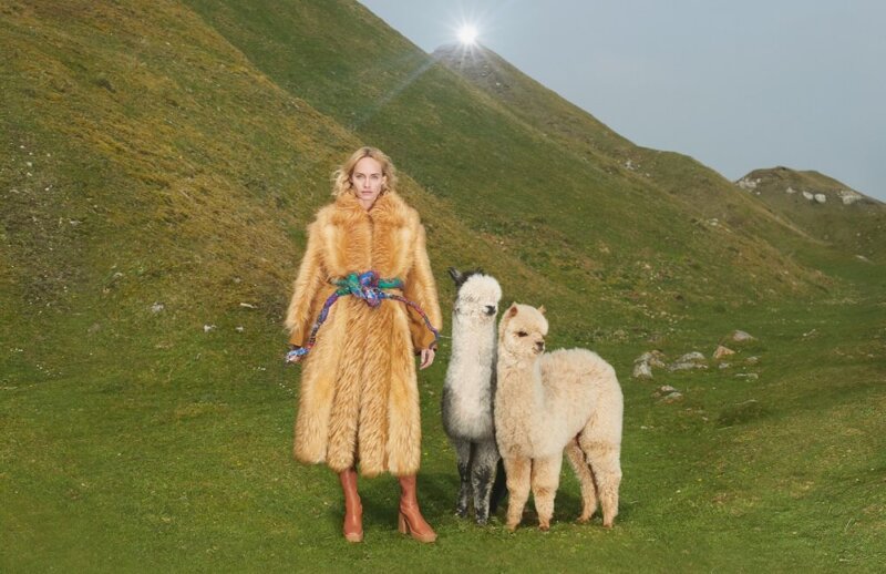 Stella McCartney's coat made with KOBA, the world's first bio-based faux fur.