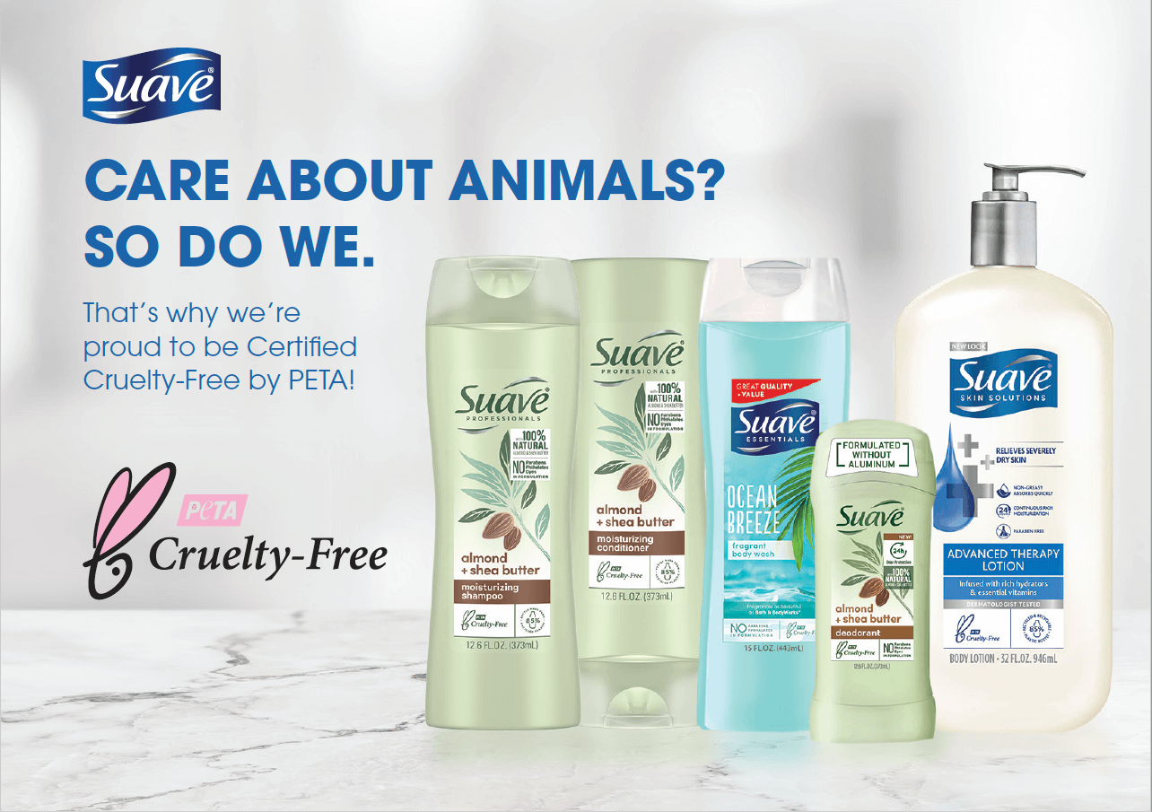 Suave Goes Cruelty-Free, Joins 'Beauty Without Bunnies' List - News - PETA  Australia