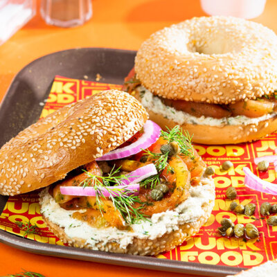 Vegan lox bagels.