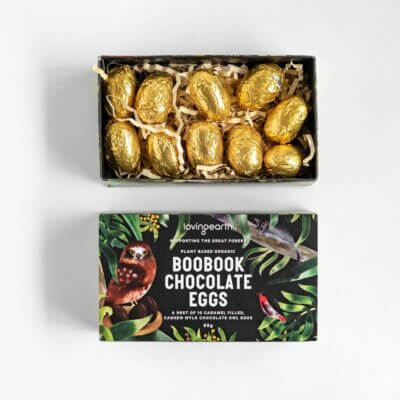 Boobook chocolate eggs Loving Earth