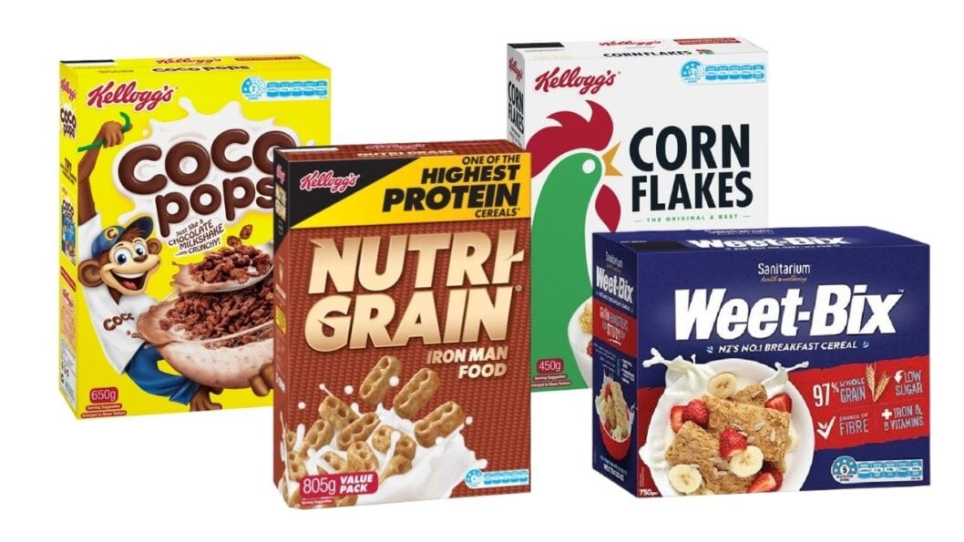 Boxes of cereals.