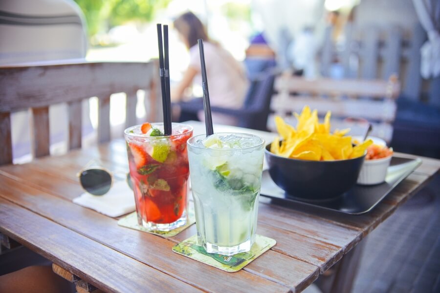 Cocktails and corn chips