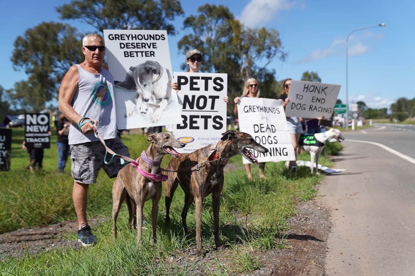 Protest against Greyhound track in Ipswich
