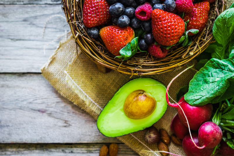 Fruit, Berries, Radishes, Avocado