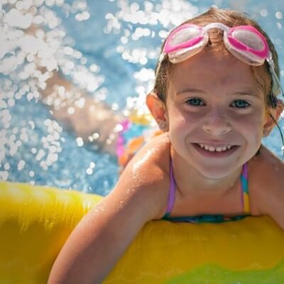 Girl in swimming pool