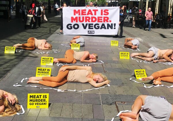 PETA protest in Sydney, Australia.