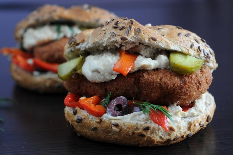 Vegan Burger with Hummus