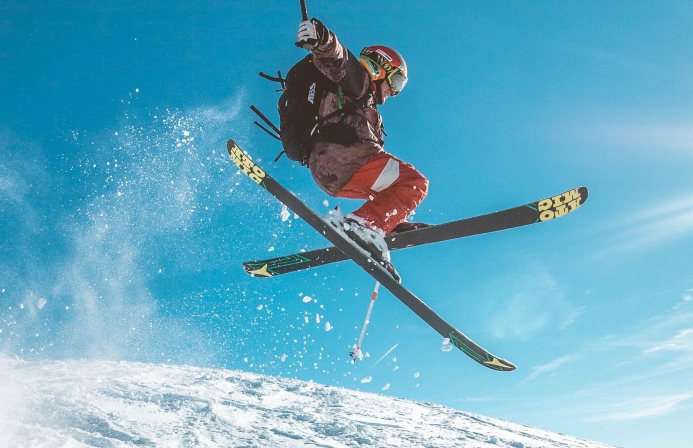 A skier doing a trick.