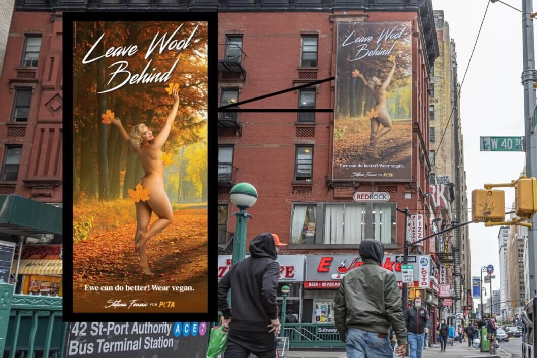 a billboard of Stefania Ferrario in NYC