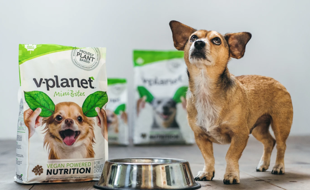 V Planet dog food.