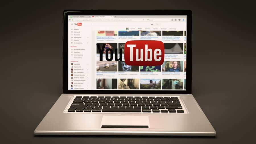 Laptop with YouTube open